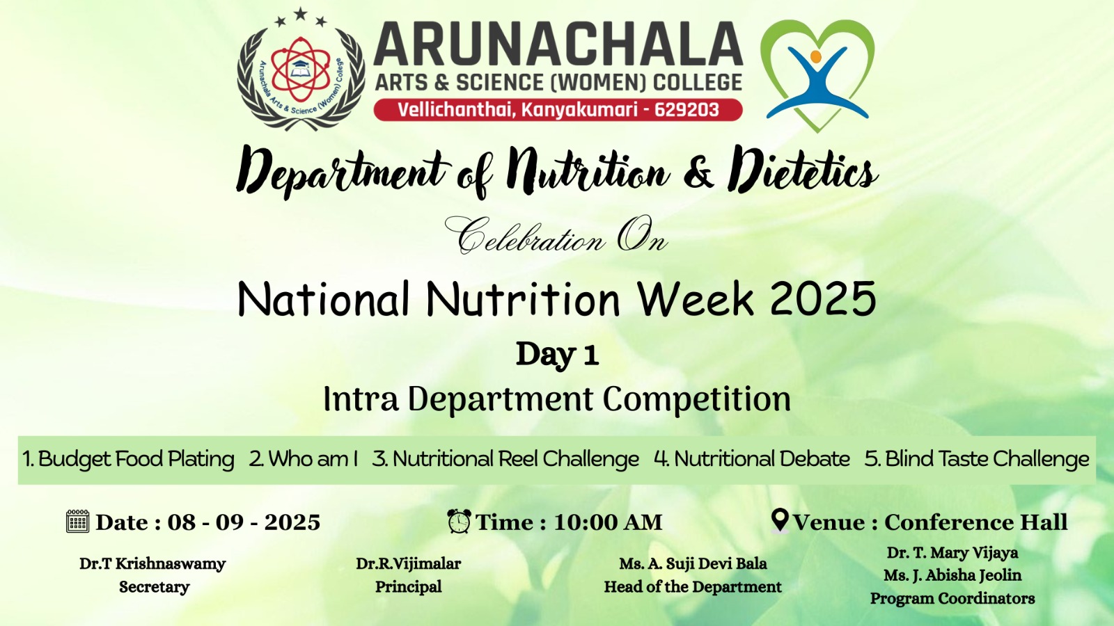 National Nutrition Week 2025 - Intra Department Competition